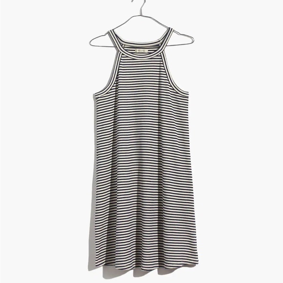 Madewell District Dress in Stripe Color Nightfall - Picture 1 of 13